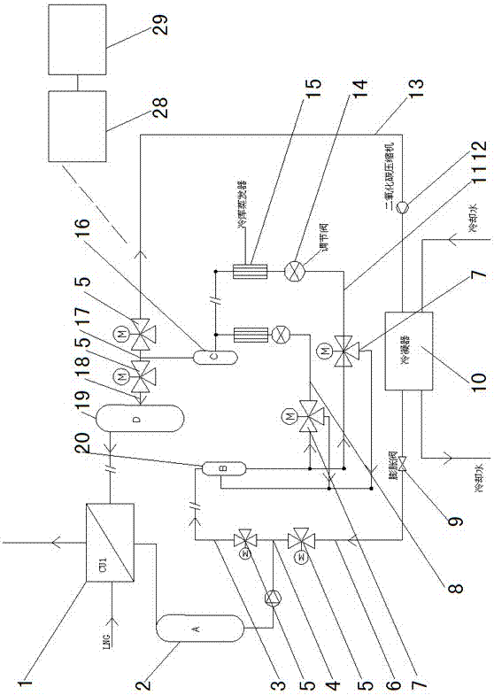 小型LNG气化站的冷能回收系统的制作方法