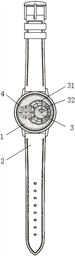 一种巴的隐藏式双表盘手表的制作方法