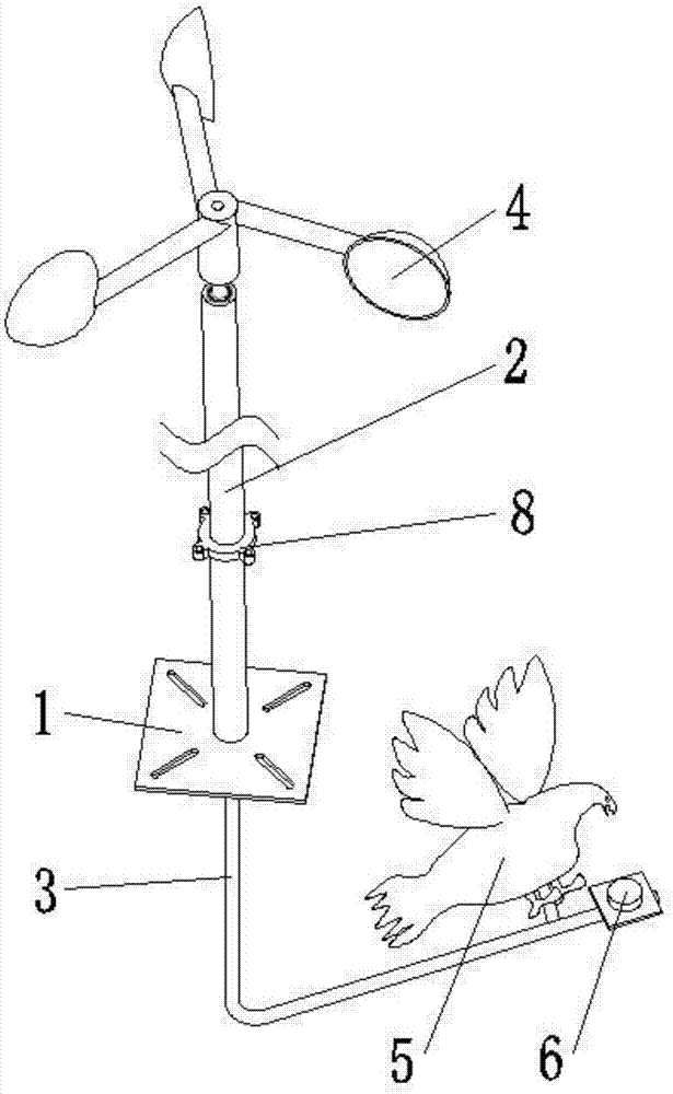 一种便于安装在葡萄藤架上的驱鸟装置的制作方法