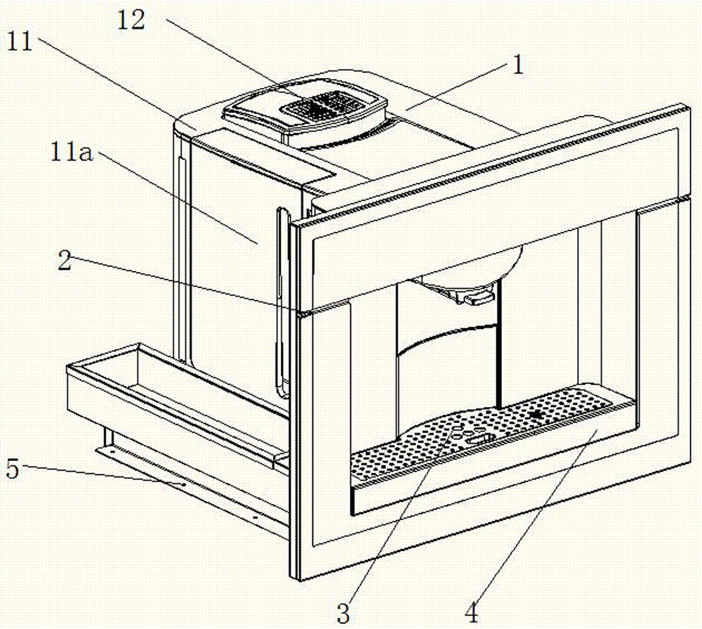 带防冷凝水逸出机构的嵌入式咖啡机的制作方法