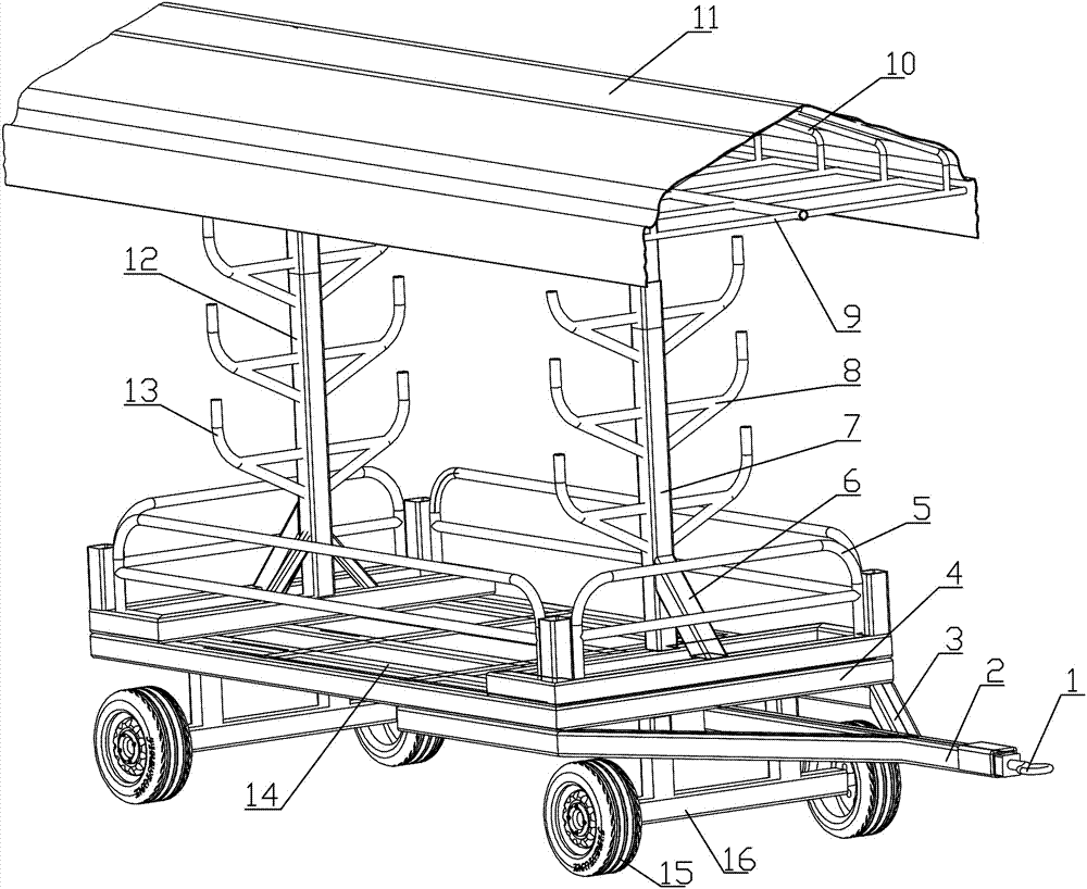 用于建筑工地的钢材运载拖车的制作方法