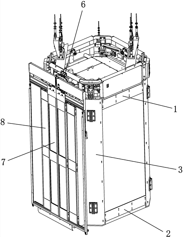 一种顶部承重的电梯轿厢的制作方法