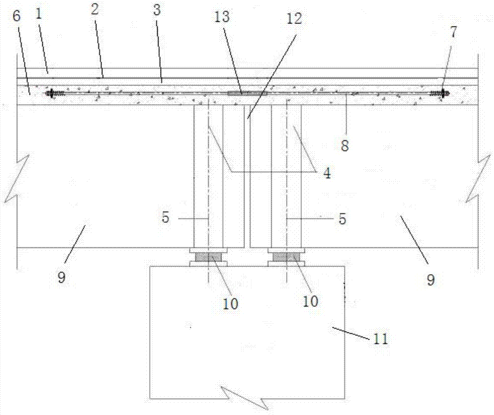 一种简支工字型混凝土组合梁的桥面连续构造的制作方法