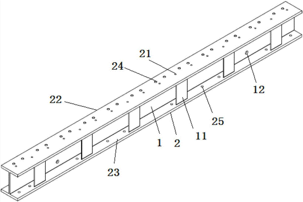 钢框架H钢加固结构的制作方法