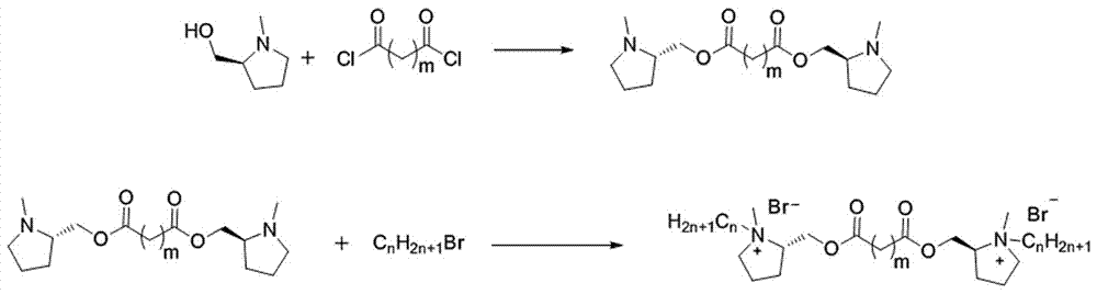 一种连接基含酯基的吡咯烷类手性Gemini表面活性剂及其制备方法与流程