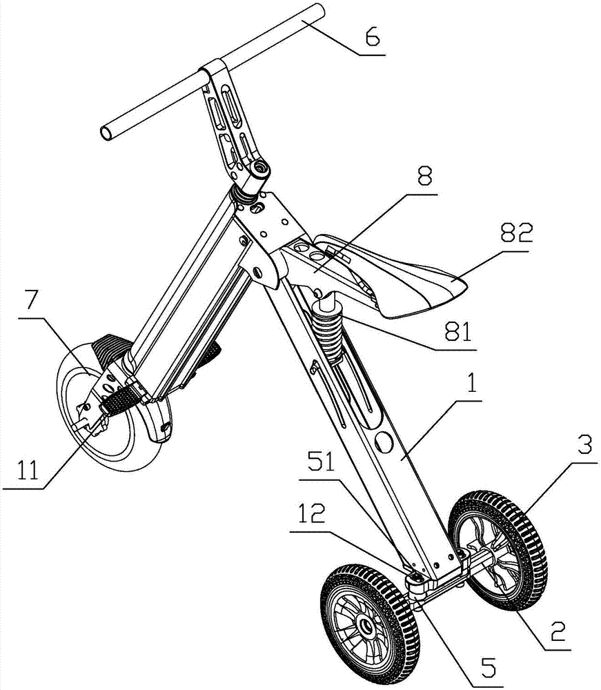 车架悬挂结构及电动三轮自行车的制作方法