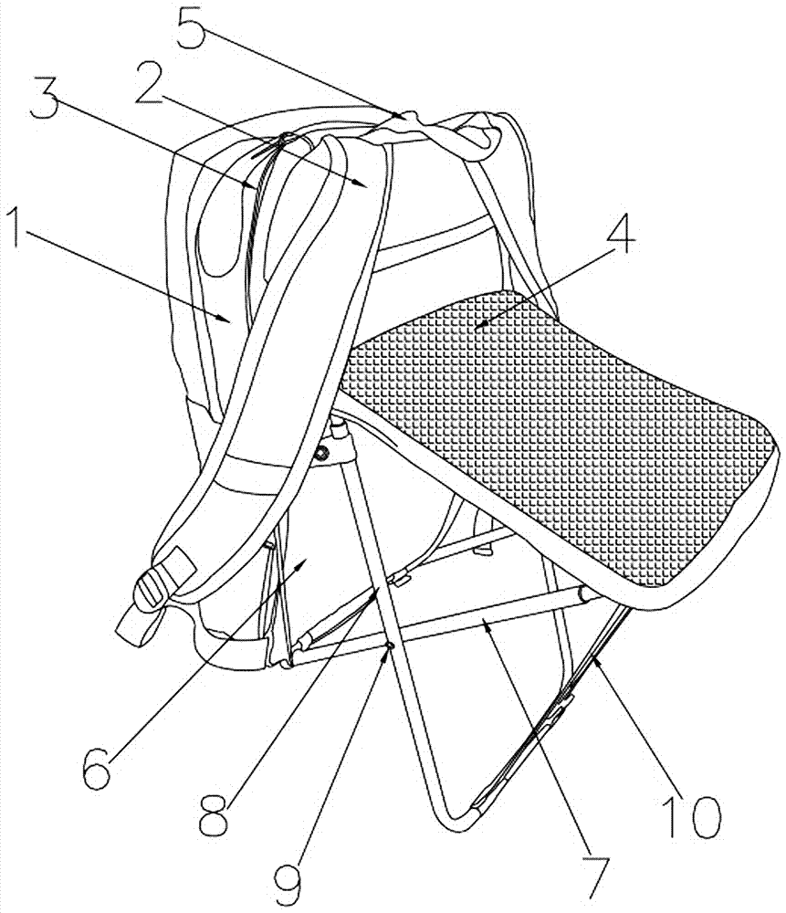 带折叠凳子的背包的制作方法