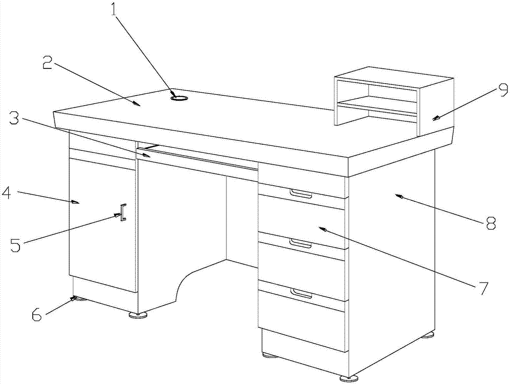 一种学生专用可储放文具的书桌的制作方法