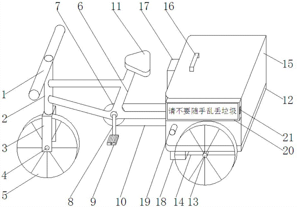 安全系数高的三轮垃圾车的制作方法