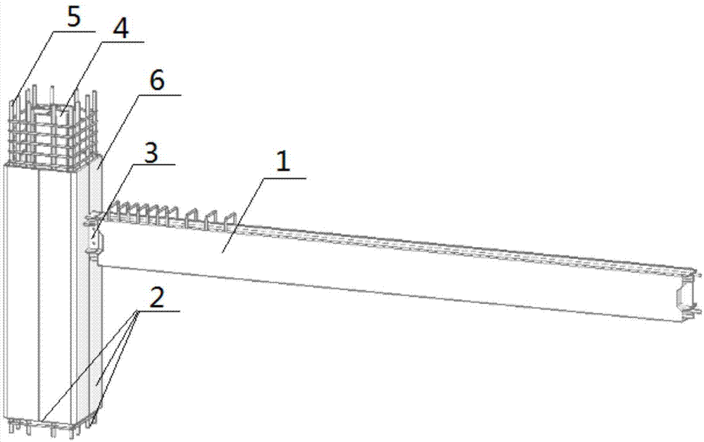 一种叠合梁与钢骨混凝土柱的节点处钢筋连接结构的制作方法