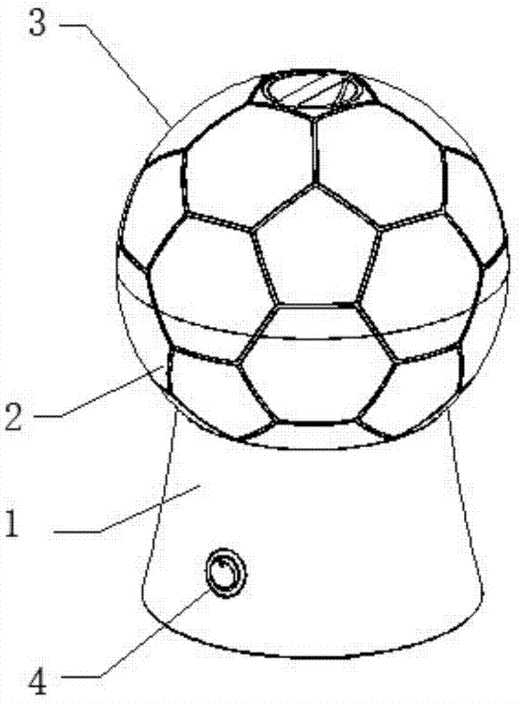 一种足球顶盖式的台式爆米花机的制作方法