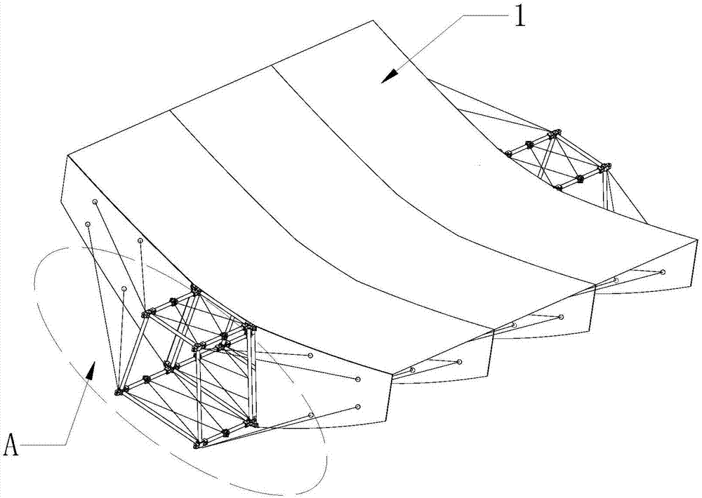 一种桁架支撑柔性肋抛物柱面可展开天线装置的制作方法