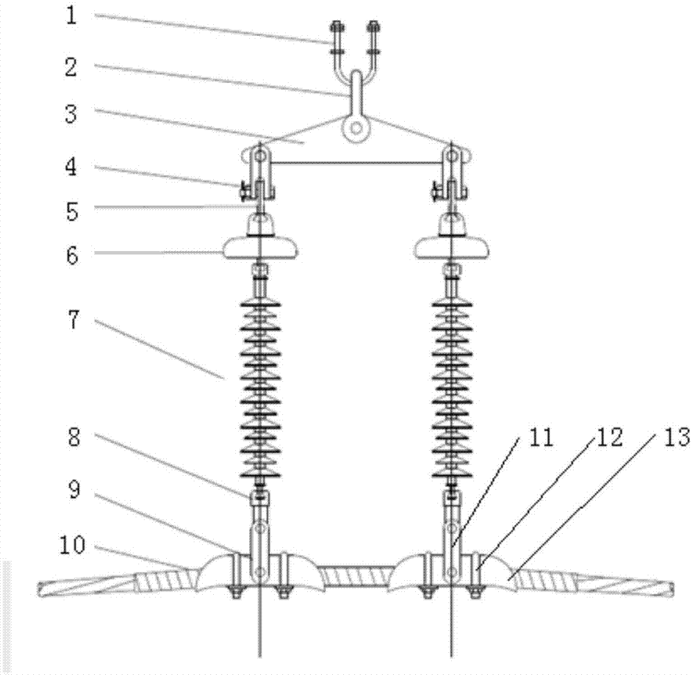 单导线双联悬垂复合绝缘子的制作方法