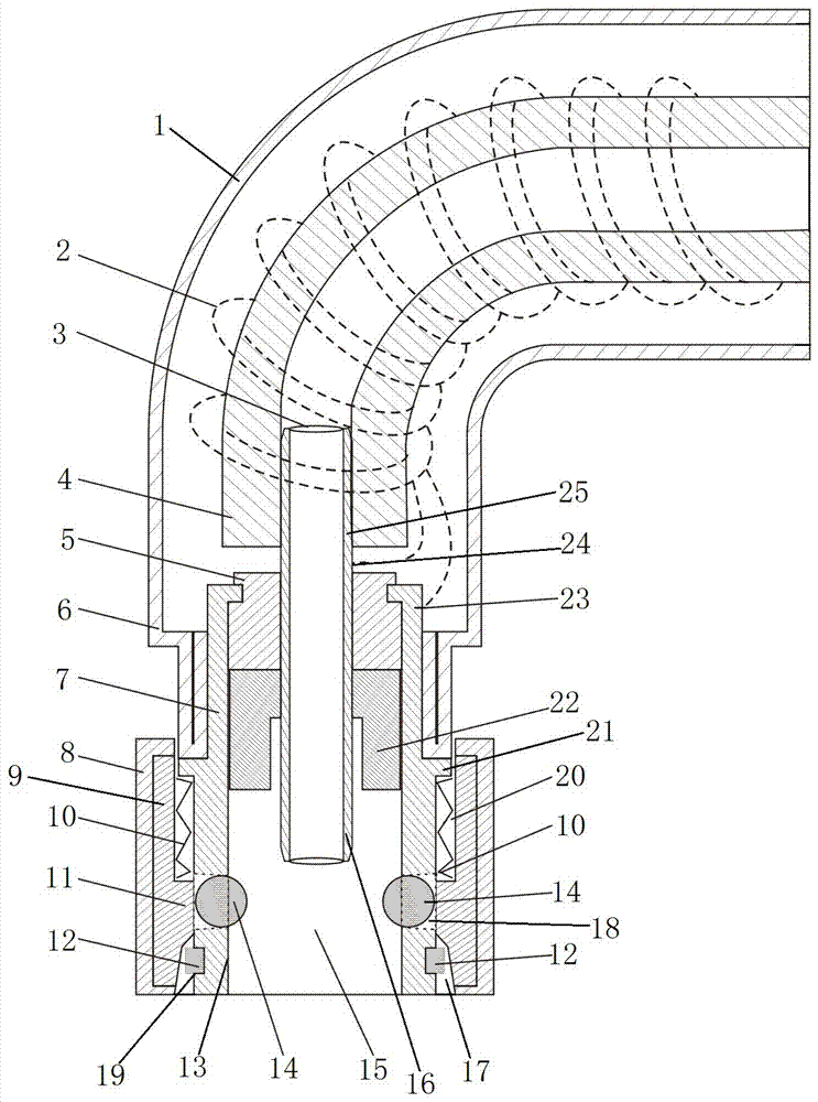 自锁气动通电通气母头及与其配合的公头的制作方法