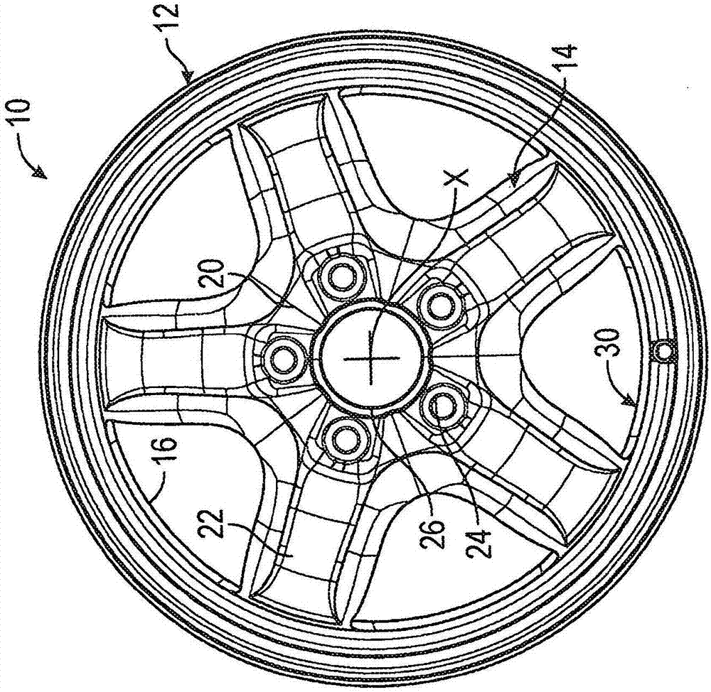 装配式车辆车轮、用于这种装配式车辆车轮的轮盘及用于生产这种轮盘和装配式车辆车轮的方法与流程
