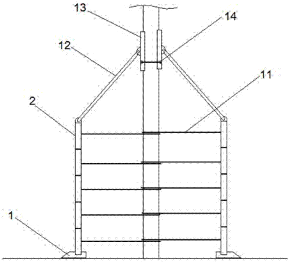 一种线杆搭建地面稳定基座的制作方法