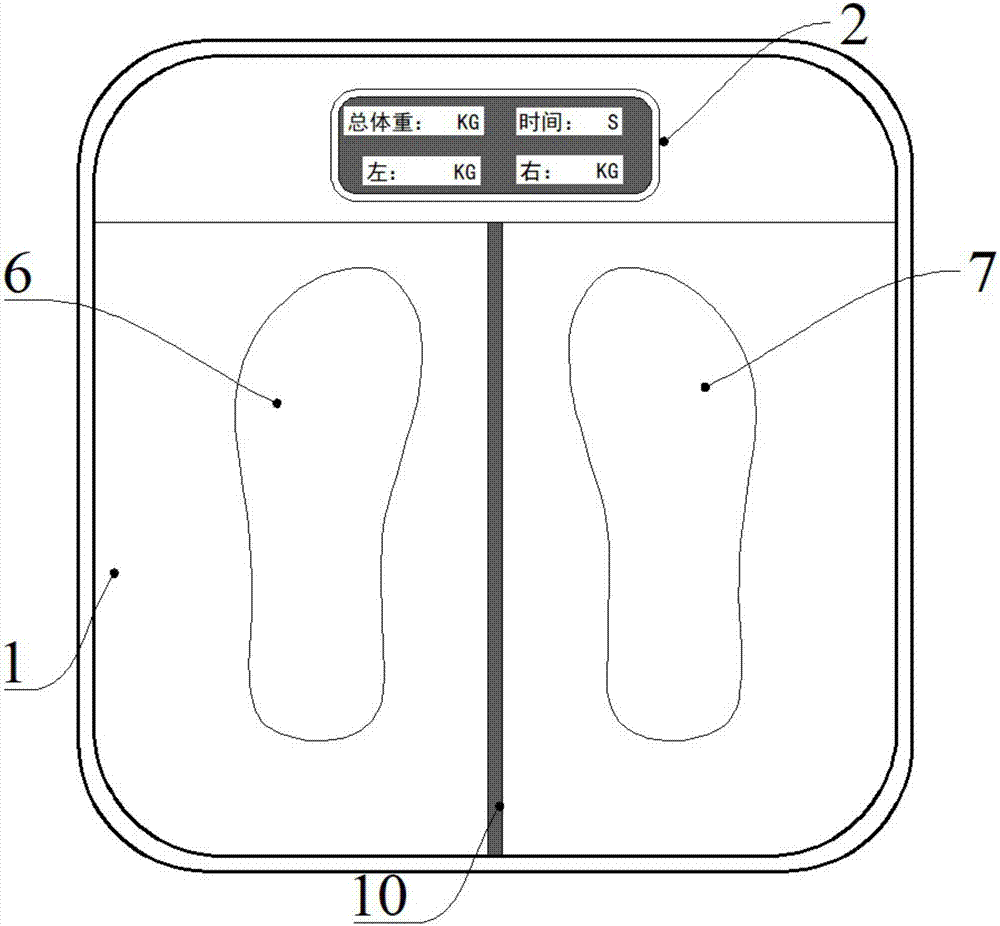 一种可测量双侧下肢负重和单腿负重时间的体重秤的制作方法