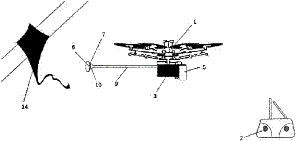 一种基于多旋翼无人机的可旋转式喷火清障装置的制作方法