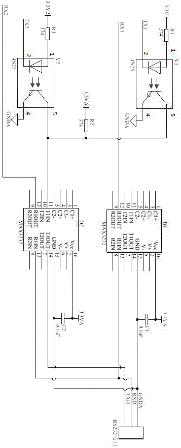 一种基于RS232接口的多机通讯电路的制作方法