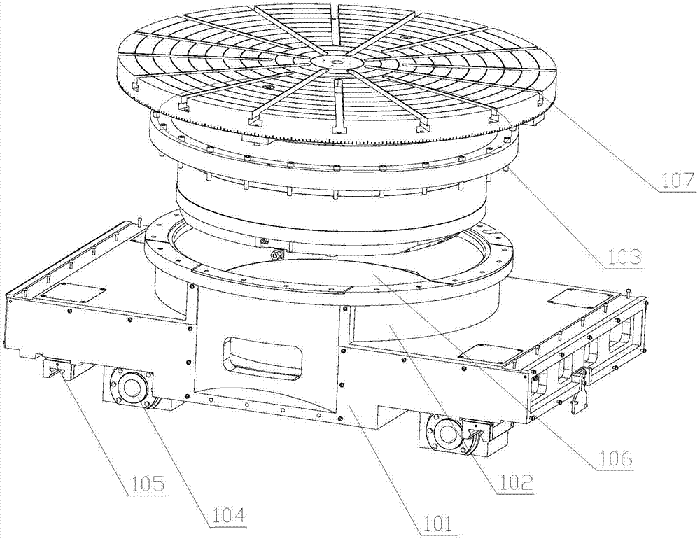 一种卧式五轴加工中心用铣车工作台的制作方法