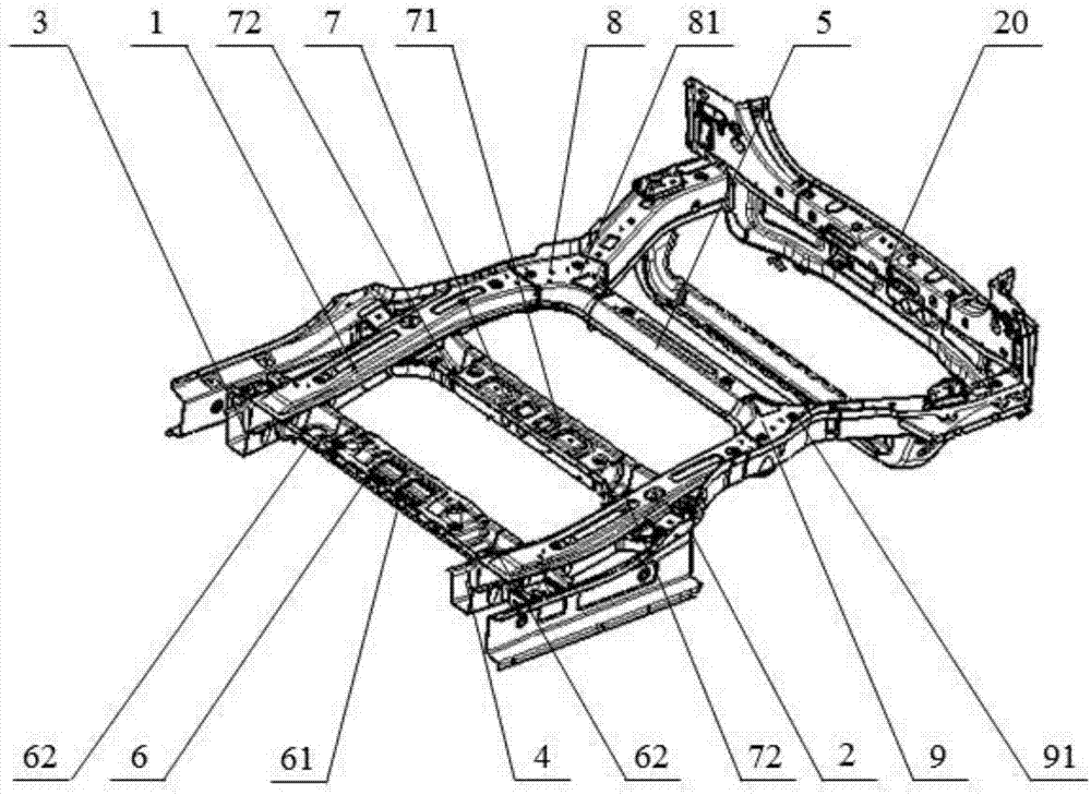 汽车后地板框架结构及汽车的制作方法