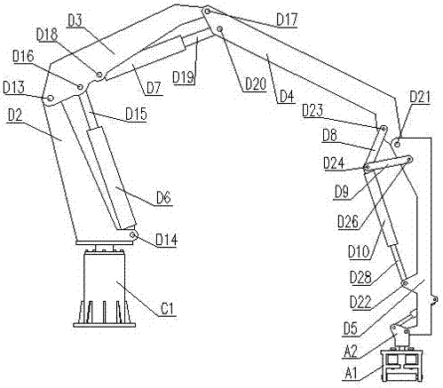 折叠式长钢轨自动入槽机的折叠臂机构的制作方法