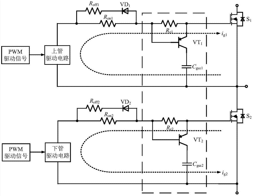一种主动抑制SiC MOSFET串扰现象的驱动电路及电路改进方法与流程