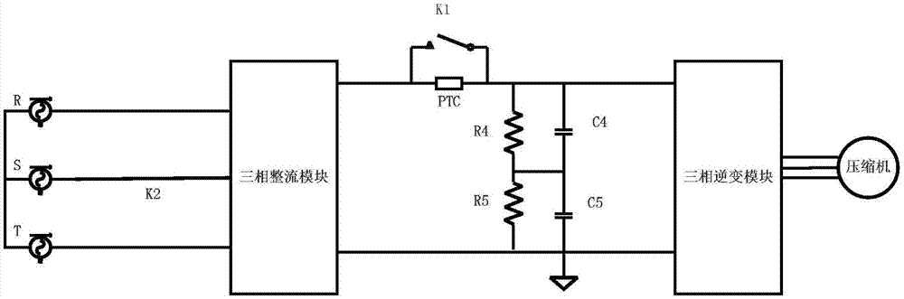 三相电源充电电路及空调器的制作方法