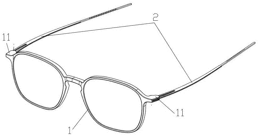 一种免锁紧结构的眼镜架的制作方法