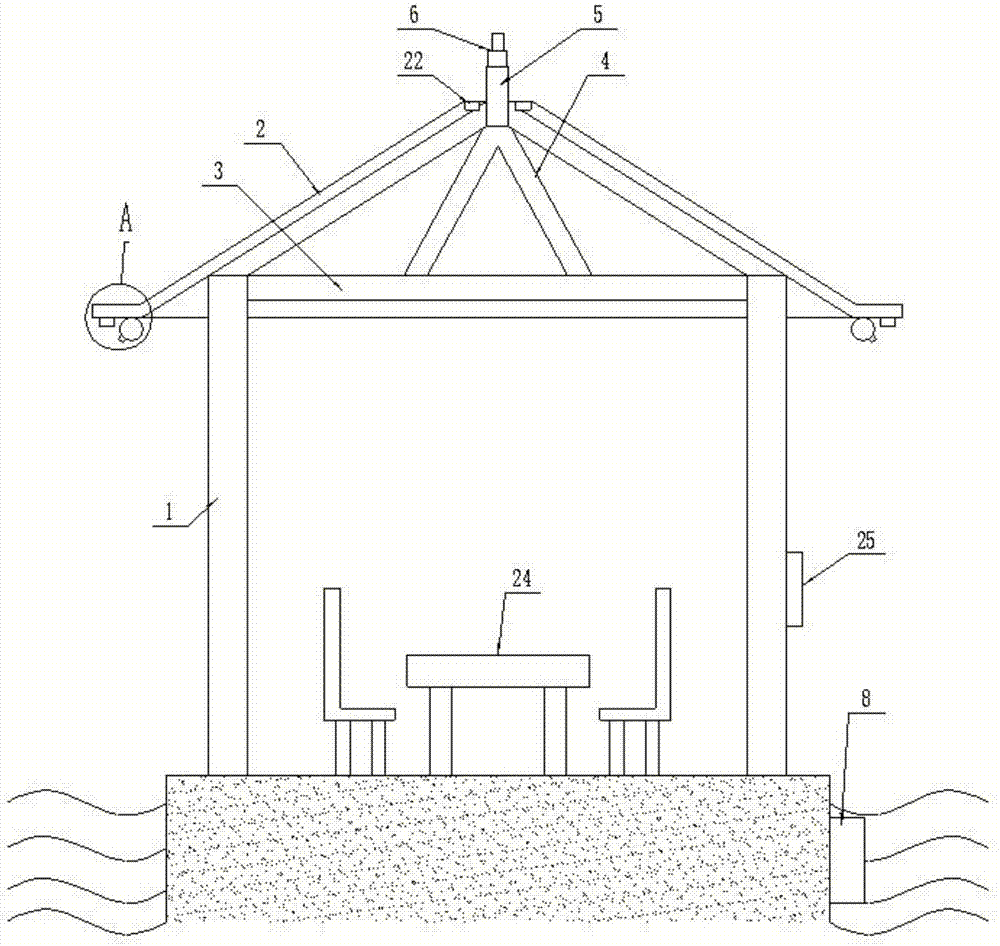 一种多功能钢结构景观湖心亭的制作方法