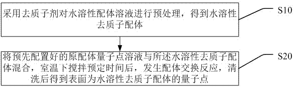 一种表面为水溶性去质子配体的量子点的制备方法与流程