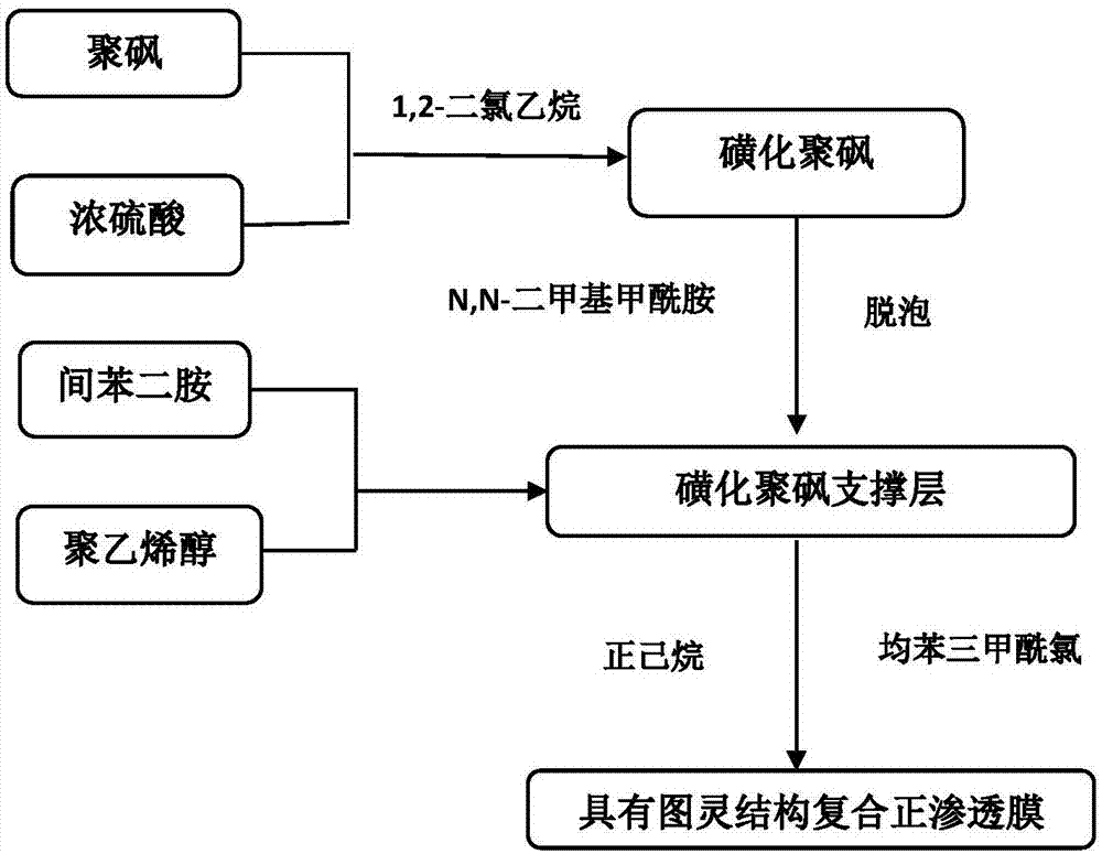 一种具有图灵结构复合正渗透膜的制备方法与流程