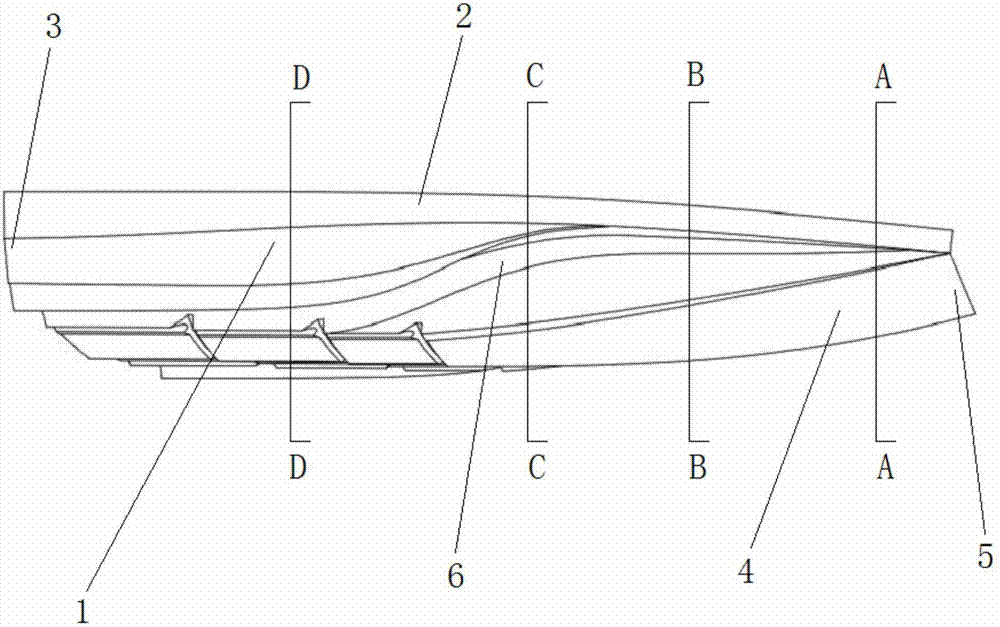 一种带有斧型艏的三体槽道滑行艇的制作方法