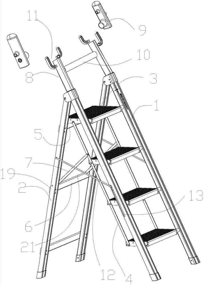 带衣帽架的多功能折叠梯的制作方法