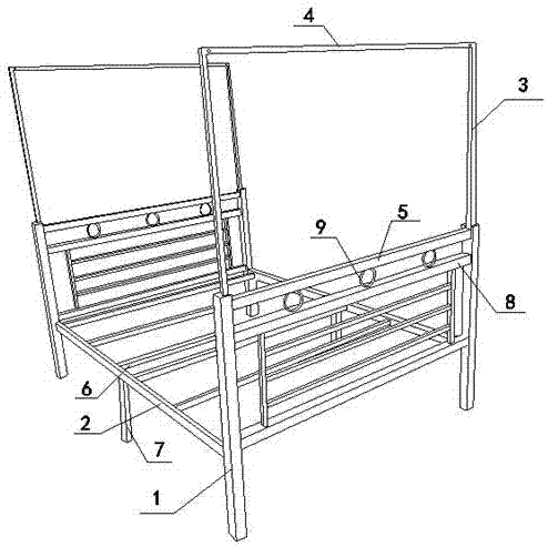 一种带有蚊帐架的铁床的制作方法