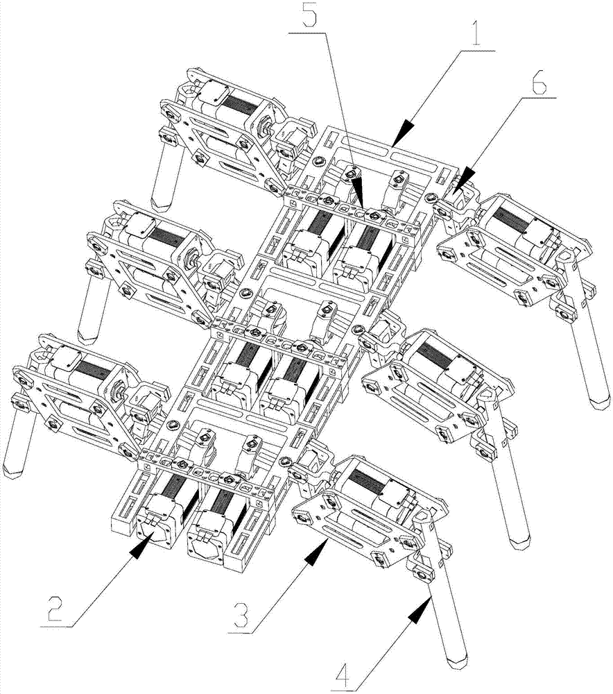 一种易组装的模块化六足机器人的制作方法