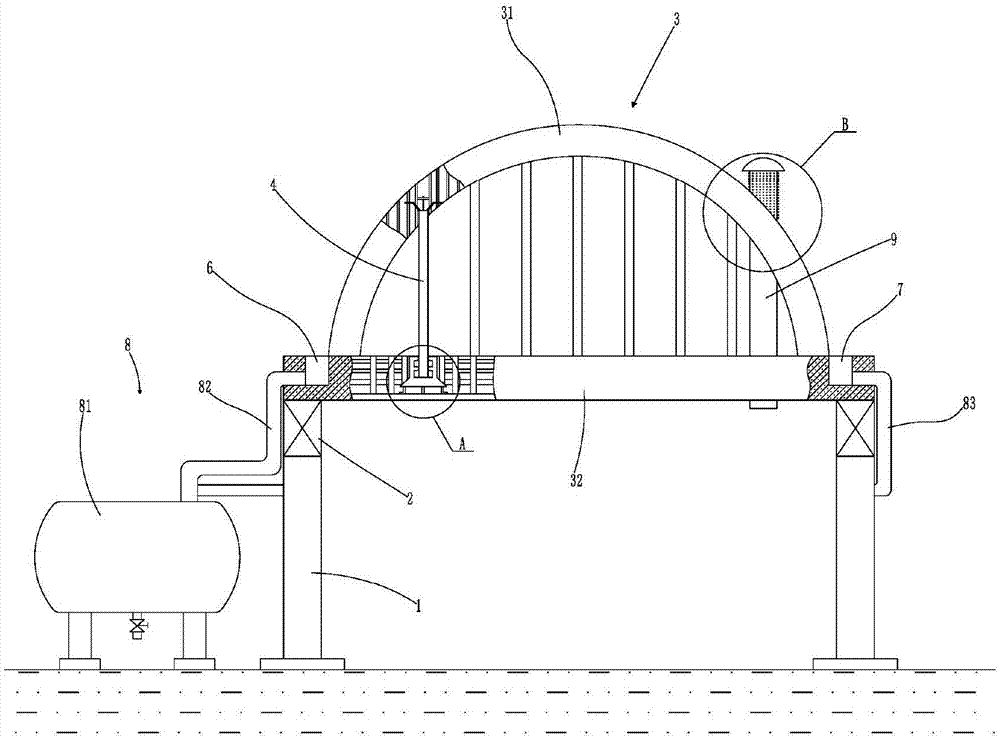 一种粮仓拱板屋面中隔板安装定位装置的制作方法