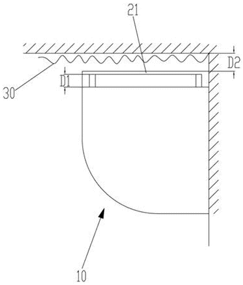 空调室内机的防窗帘吸附结构及角式安装空调的制作方法