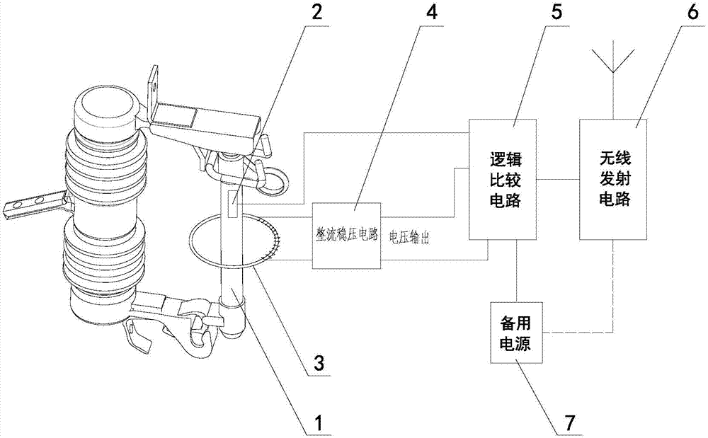 一种跌落式熔断器在线故障监测装置的制作方法