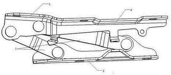 一种新能源汽车前盖四连杆铰链的制作方法