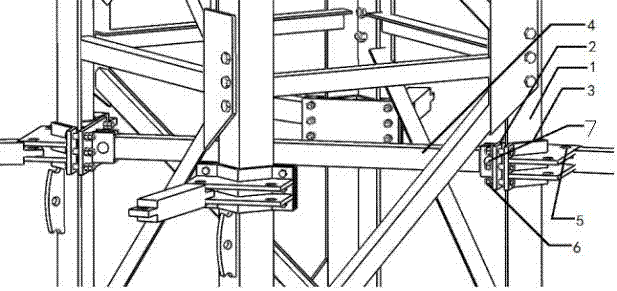 高层建筑电梯井内塔机附着锚固装置的制作方法