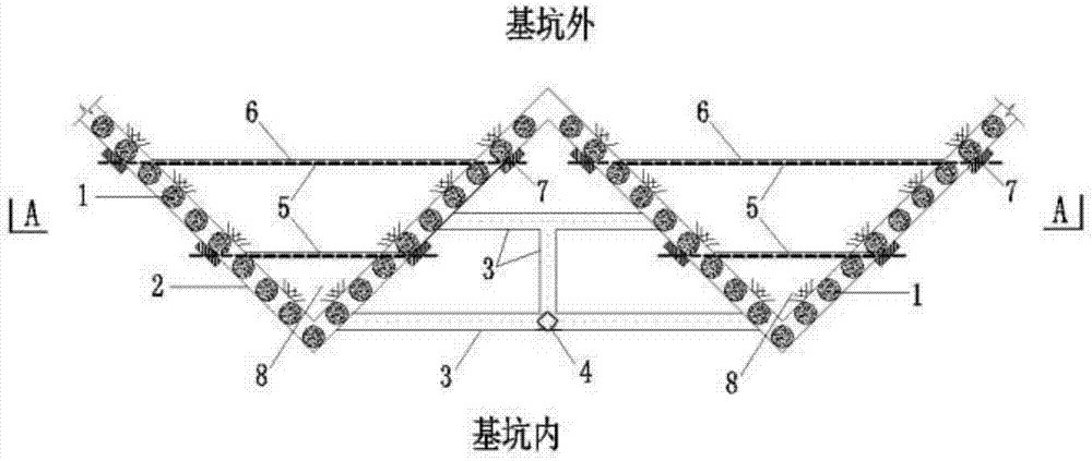 一种用于基坑工程中连续多个阳角处的支护结构的制作方法