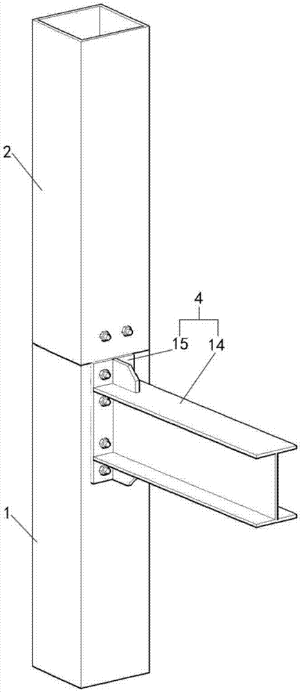 内套筒式方管柱与钢结构梁连接装置的制作方法
