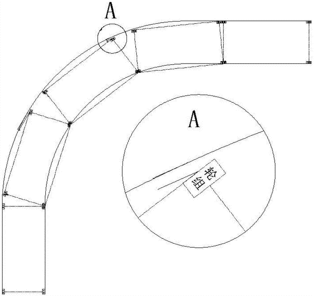 一种小转弯半径的轨道平车轮组装置及轨道平车的制作方法