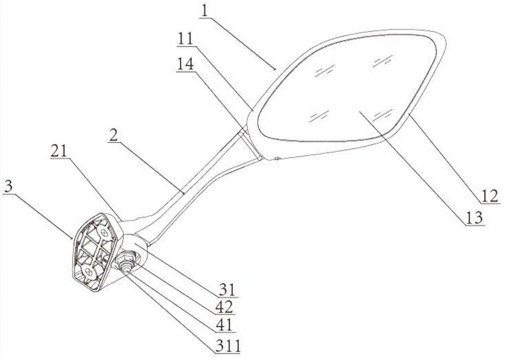 用于摩托车及电动车后视镜镜杆调节结构的制作方法