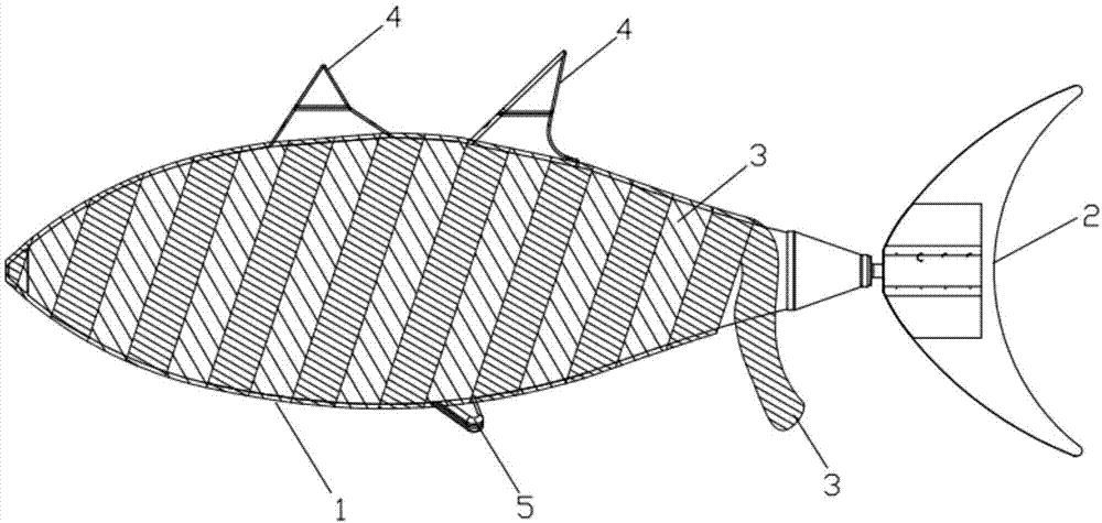 背景技术:仿生机器鱼是一种利用鱼类游动机理实现推进的水下潜航器,其