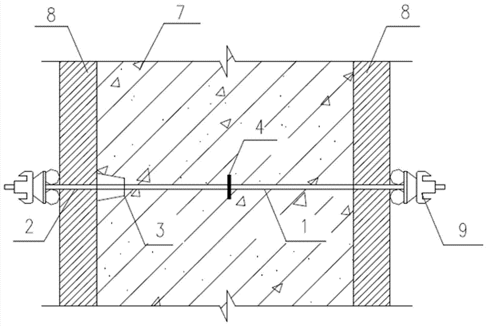 综合管廊内具有电缆支架连接功能的墙体对拉螺栓结构的制作方法