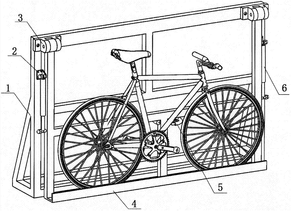 自行车空中水平停放装置的制作方法