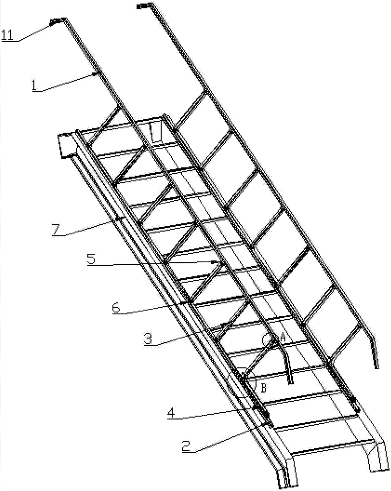 涂装线桥式烘炉用检修梯的制作方法