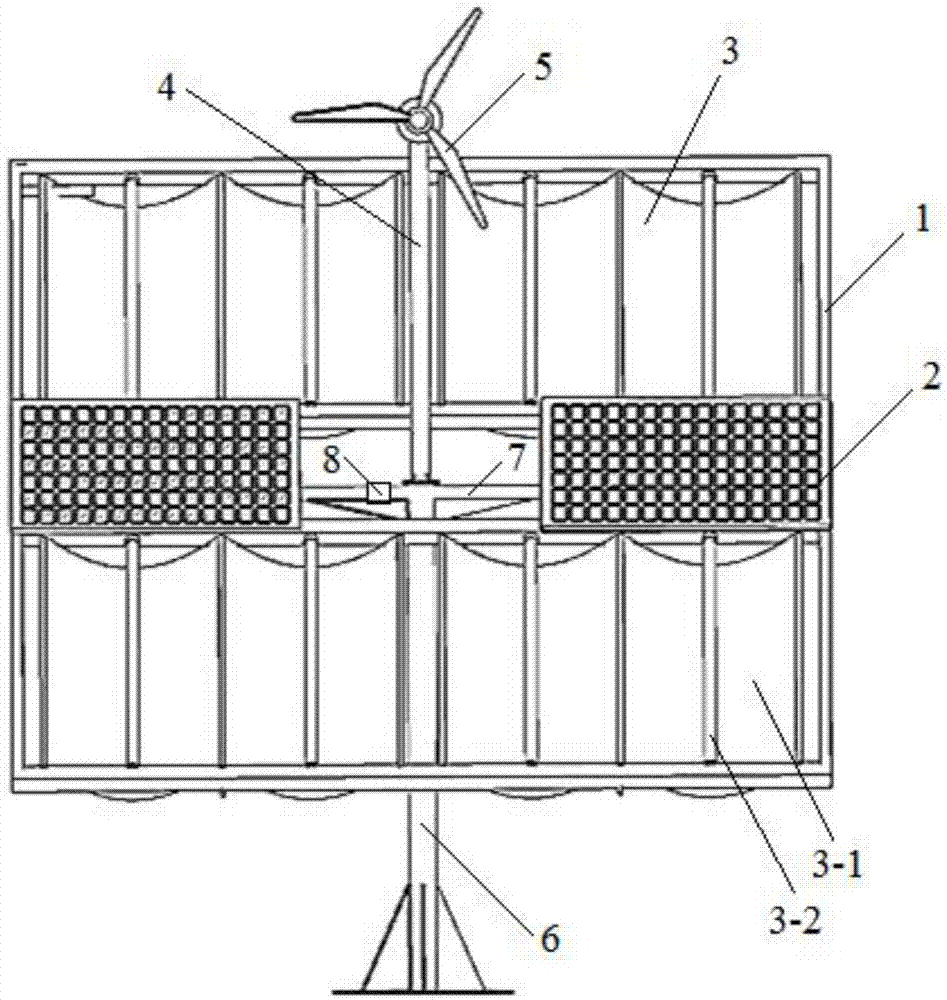 一种太阳能和风能一体的家用取暖系统的室外接收器的制作方法